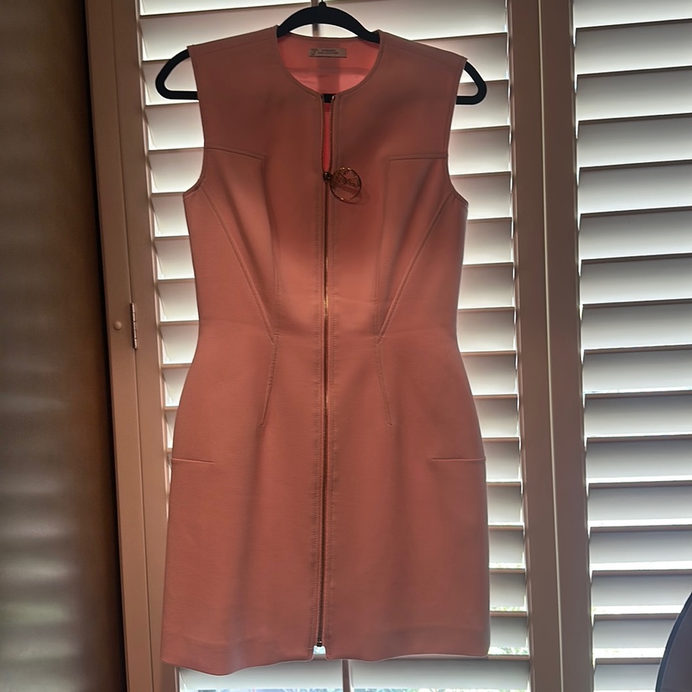 Versace pink zipper dress